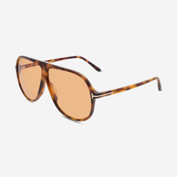 Tom Ford Men's Blonde Havana & Brown Aviator Sunglasses FT0998 - THE SOLIST