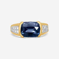 Suna 18K Yellow Gold, Platinum Spinel & Diamond Ring Sz. 6.5 R7319SPIT