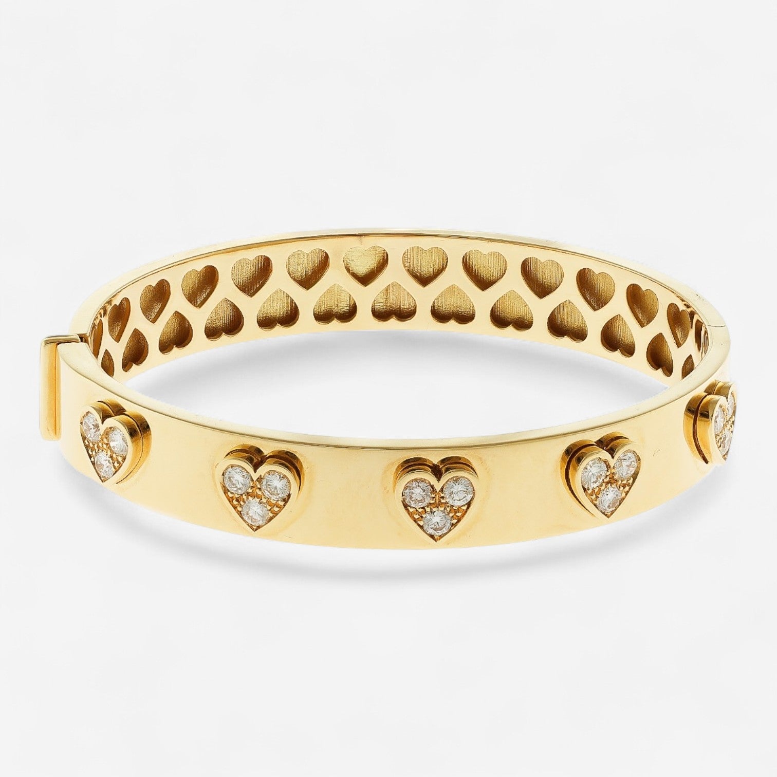 Alberto Milani Via Senato 18K Yellow Gold Diamond Bangle Bracelet G0031E