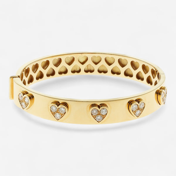 Alberto Milani Via Senato 18K Yellow Gold Diamond Bangle Bracelet G0031E