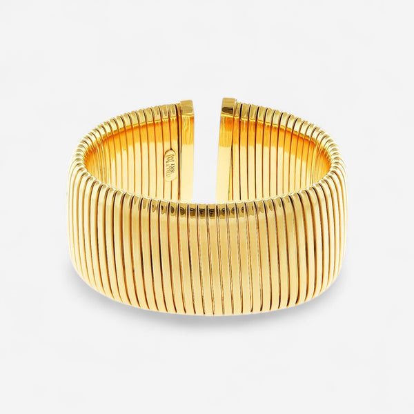 Alberto Milani 18K Yellow Gold Polished Wide Tubogas Cuff Bracelet G0032E-7