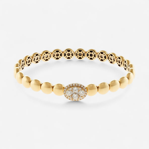 Alberto Milani Via Senato 18K Yellow Gold Diamond Cuff Bracelet G0043E-6.5