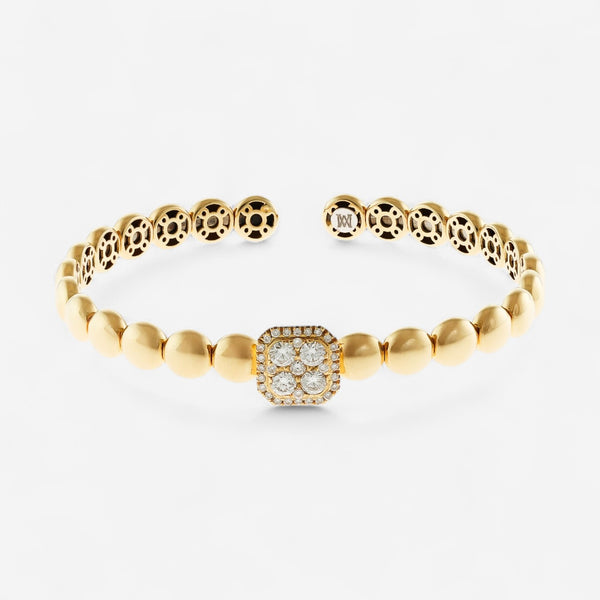 Alberto Milani Via Senato 18K Yellow Gold Diamond Cuff Bracelet G0048E-6.5