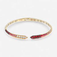 Alberto Milani Ombre 18K Yellow Gold Diamond, Pink Sapphire & Ruby Cuff Bracelet G0067E