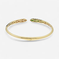 Alberto Milani Ombre 18K Yellow Gold Diamond & Green Tsavorite Cuff Bracelet G0070E