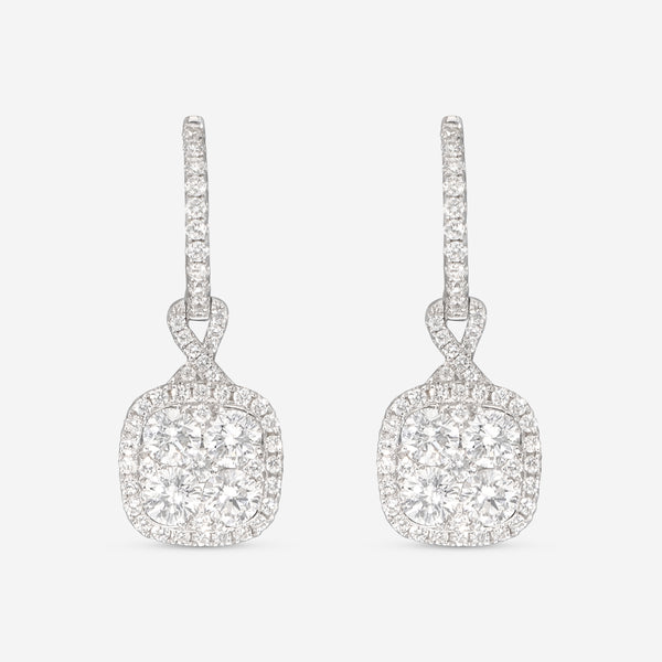 Ina Mar 18K White Gold, Diamond 2.45ct. tw. Cluster Drop Earrings IMKGK02 - THE SOLIST