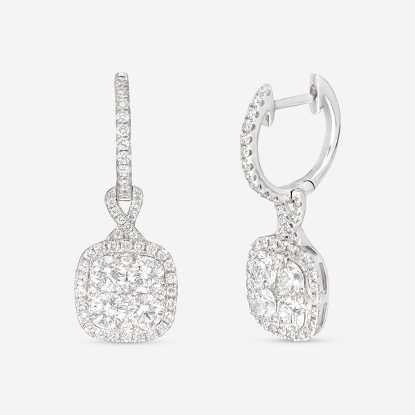 Ina Mar 18K White Gold, Diamond 2.45ct. tw. Cluster Drop Earrings IMKGK02