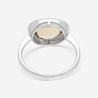 SuperOro Greta 18K White Gold Diamond & Olive Quartz Statement Ring GRETA/A001a