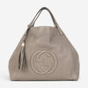 Gucci Soho Gray Grained Calfskin Leather Hobo Bag GTA0654