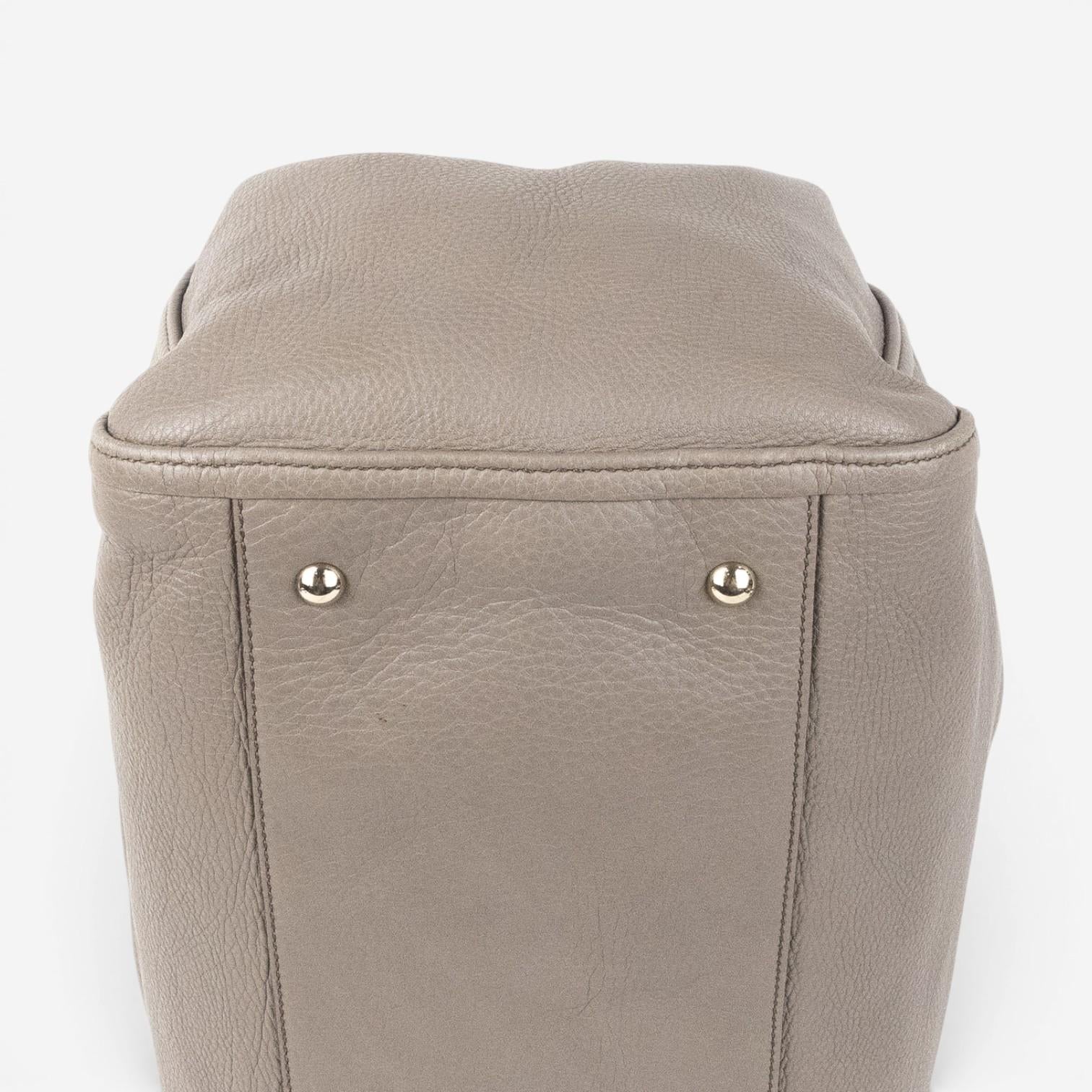 Gucci Soho Gray Grained Calfskin Leather Hobo Bag GTA0654