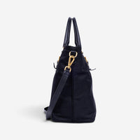 Prada Black Nylon Canvas Leather Crossbody Tote Bag GTA1057