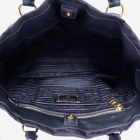 Prada Black Nylon Canvas Leather Crossbody Tote Bag GTA1057