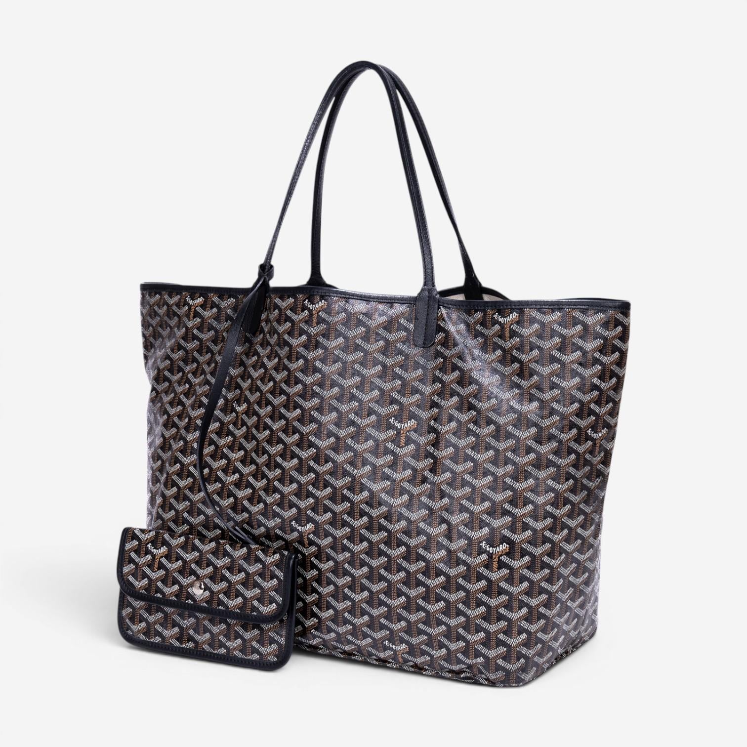 Goyard Saint Louis Black Goyardine Coated Canvas Tote Bag GTA1761