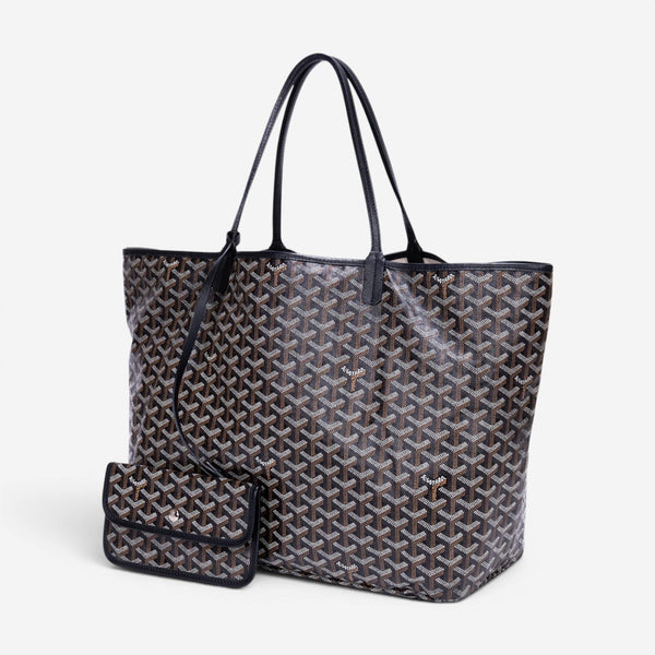 Goyard Saint Louis Black Goyardine Coated Canvas Tote Bag GTA1761
