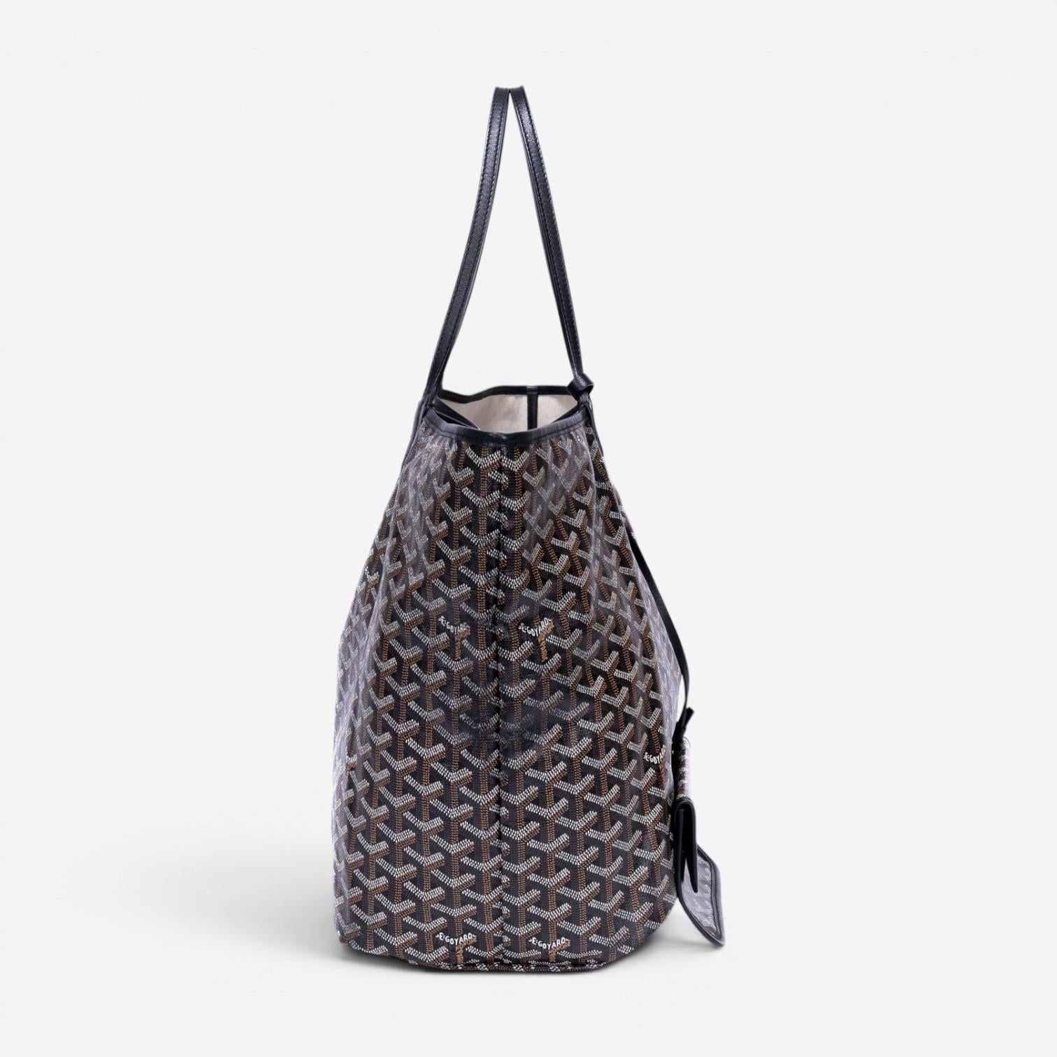 Goyard Saint Louis Black Goyardine Coated Canvas Tote Bag GTA1761