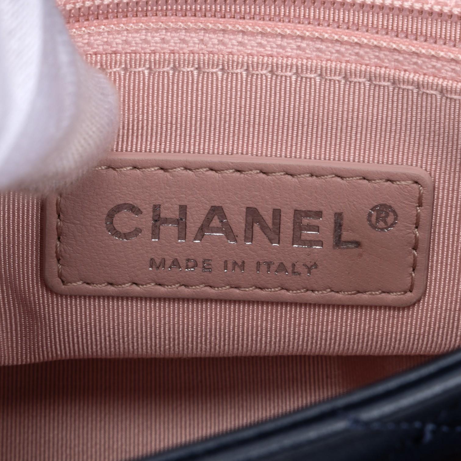 Chanel Black Tweed Canvas Lambskin Single Flap Shoulder Bag GTU0022