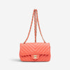 Chanel Classic Pink Lambskin Leather Single Flap Bag GTU0065