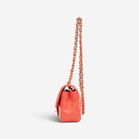 Chanel Classic Pink Lambskin Leather Single Flap Bag GTU0065