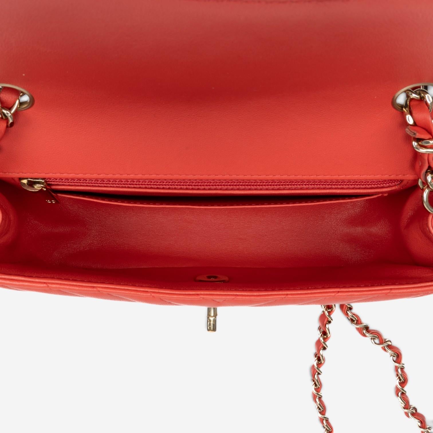 Chanel Classic Pink Lambskin Leather Single Flap Bag GTU0065