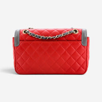 Chanel Classic Red Lambskin Leather Single Flap Bag GTU0484