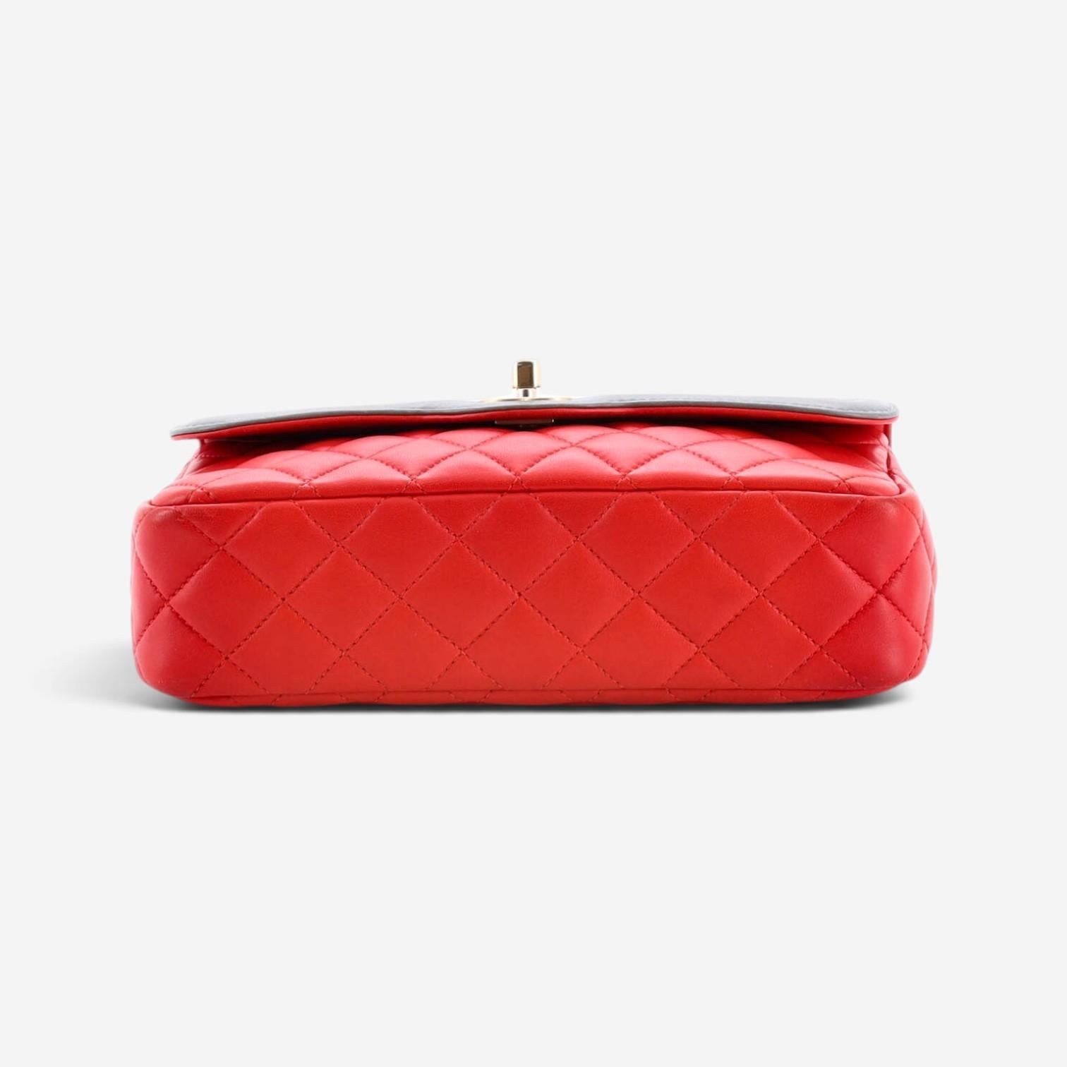 Chanel Classic Red Lambskin Leather Single Flap Bag GTU0484