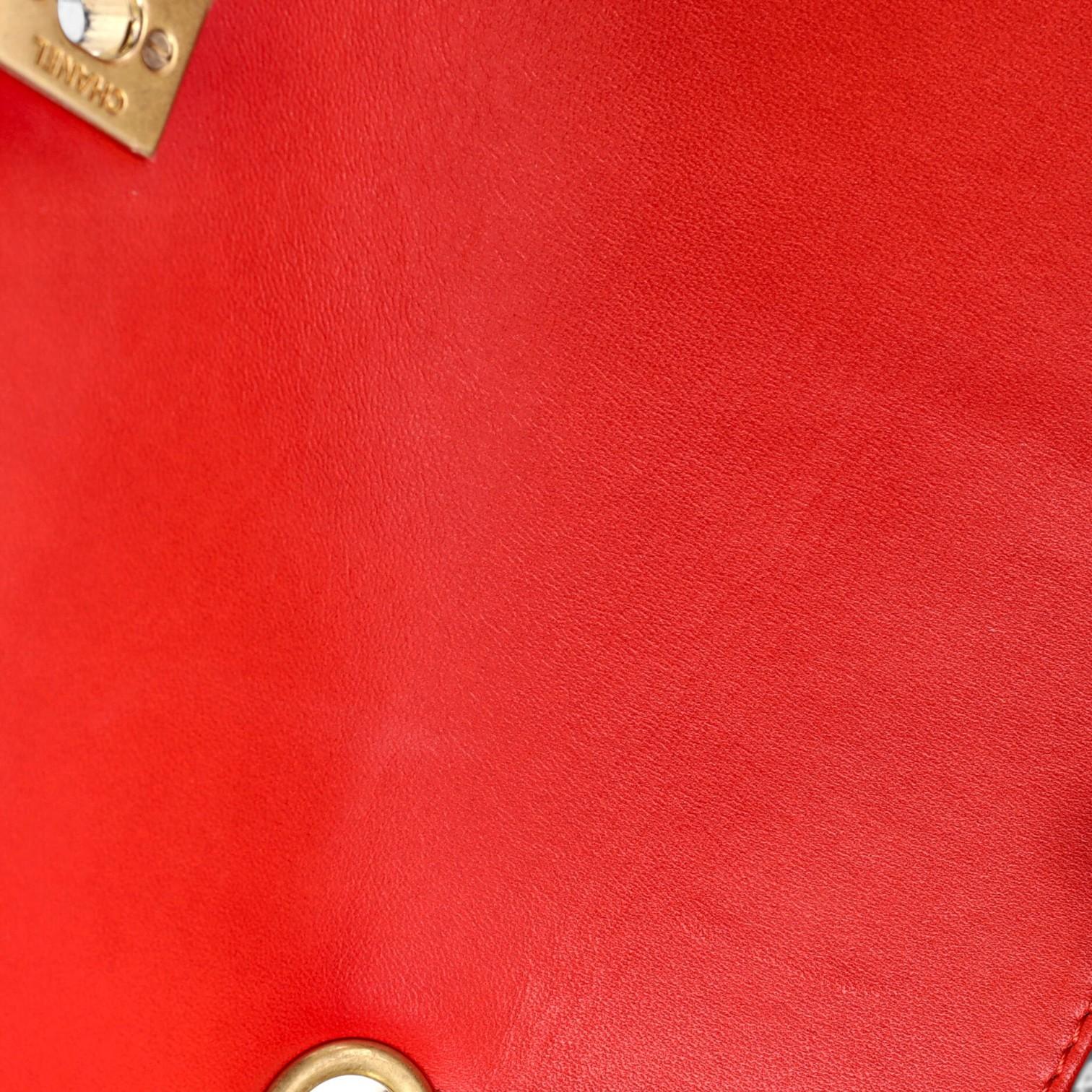 Chanel Classic Red Lambskin Leather Single Flap Bag GTU0484
