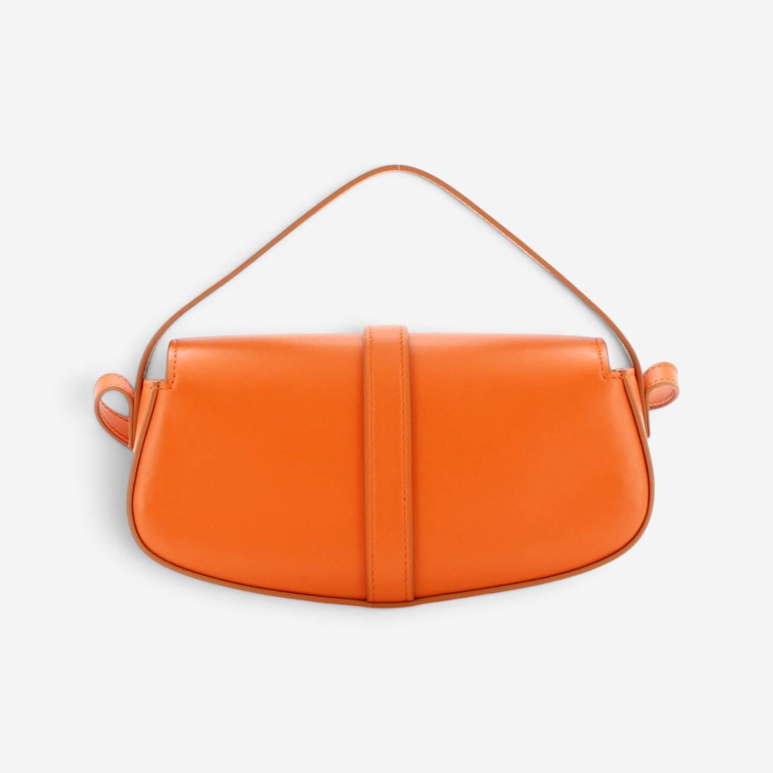 Celine Tabou Orange Calfskin Smooth Leather Clutch Crossbody Bag GTU0574