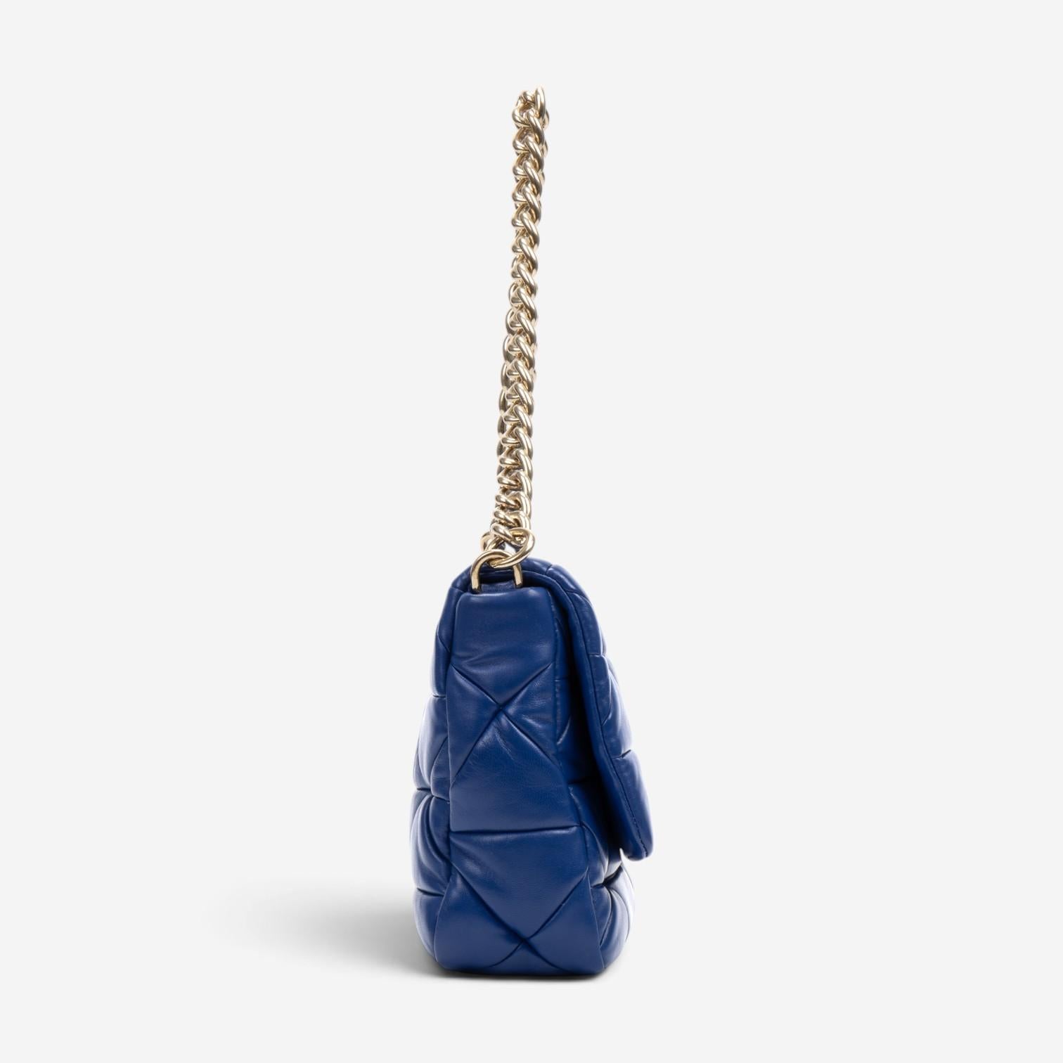 Prada System Blue Calf Leather Large Flap Bag GTU0672
