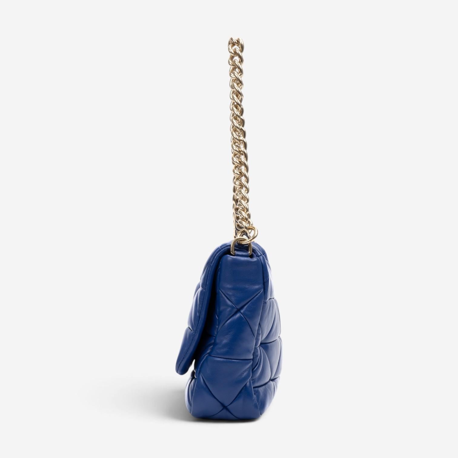 Prada System Blue Calf Leather Large Flap Bag GTU0672