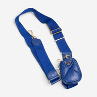 Prada System Blue Calf Leather Large Flap Bag GTU0672