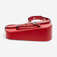 Gucci 1955 Horsebit Assymetric Small Red Calfskin Leather Shoulder Bag GTU0686