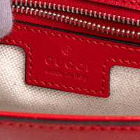 Gucci 1955 Horsebit Assymetric Small Red Calfskin Leather Shoulder Bag GTU0686