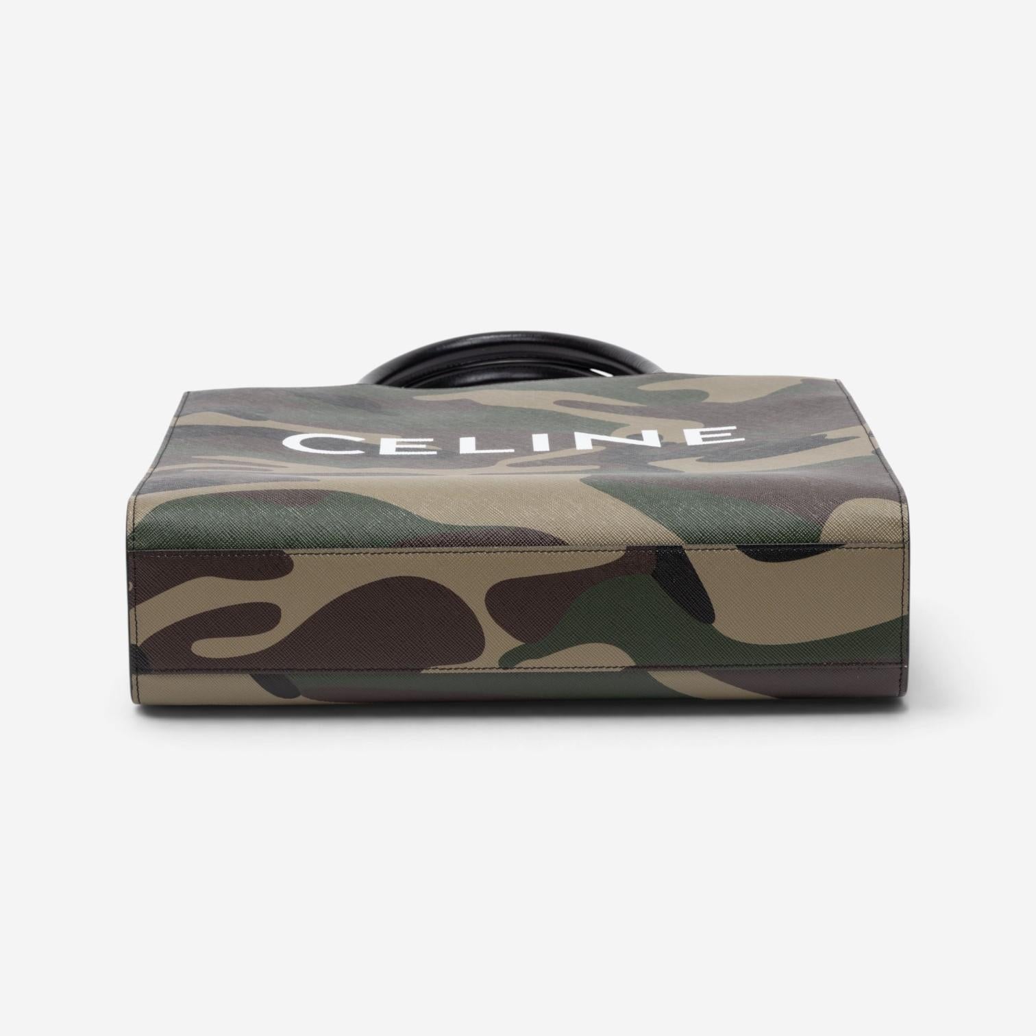 Celine Camouflage Khaki Canvas Medium Vertical Cabas Tote Bag GTU071