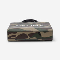 Celine Camouflage Khaki Canvas Medium Vertical Cabas Tote Bag GTU071