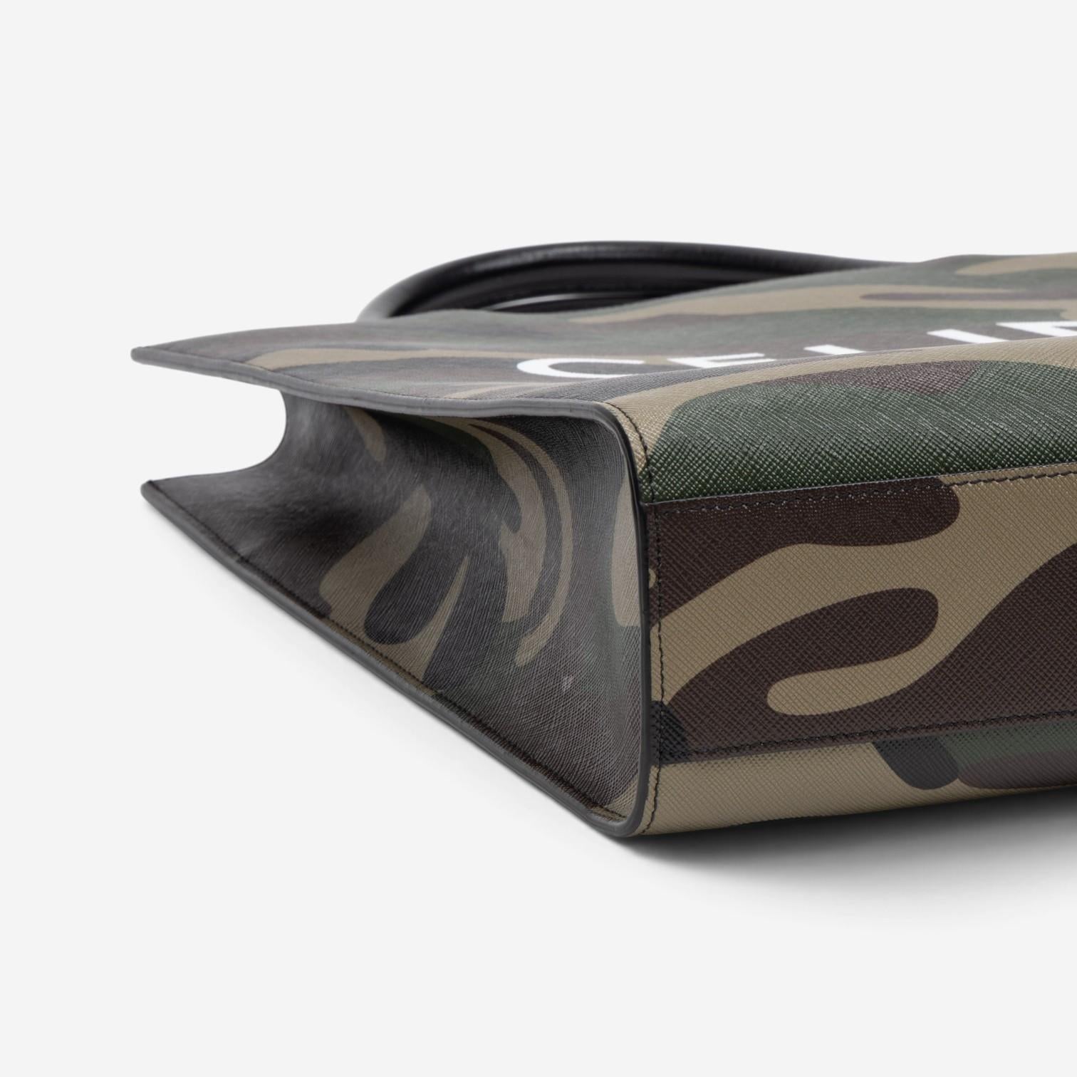 Celine Camouflage Khaki Canvas Medium Vertical Cabas Tote Bag GTU071