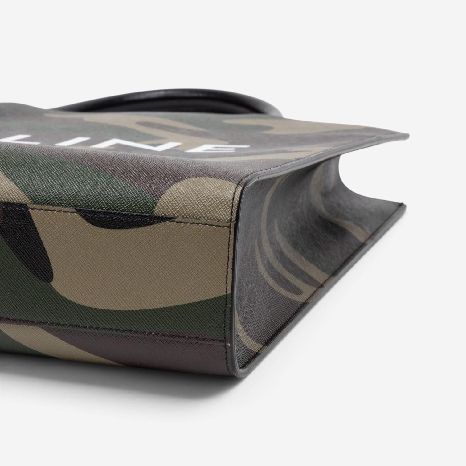 Celine Camouflage Khaki Canvas Medium Vertical Cabas Tote Bag GTU071