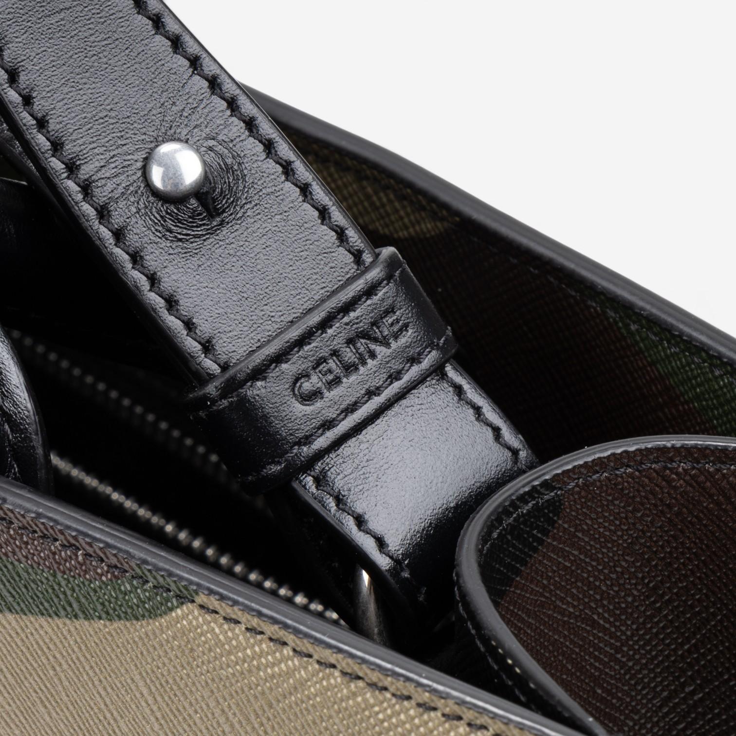 Celine Camouflage Khaki Canvas Medium Vertical Cabas Tote Bag GTU071