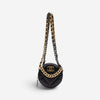 Chanel Black Large Quilted Lambskin 19 Round Chain Small Clutch Bag GTU0730