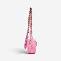 Chanel Pink Denim Canvas 19 Round Mini Clutch GTU0735