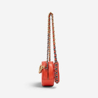 Chanel Red Lambskin 19 Round Mini Clutch GTU0736