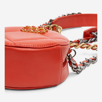 Chanel Red Lambskin 19 Round Mini Clutch GTU0736