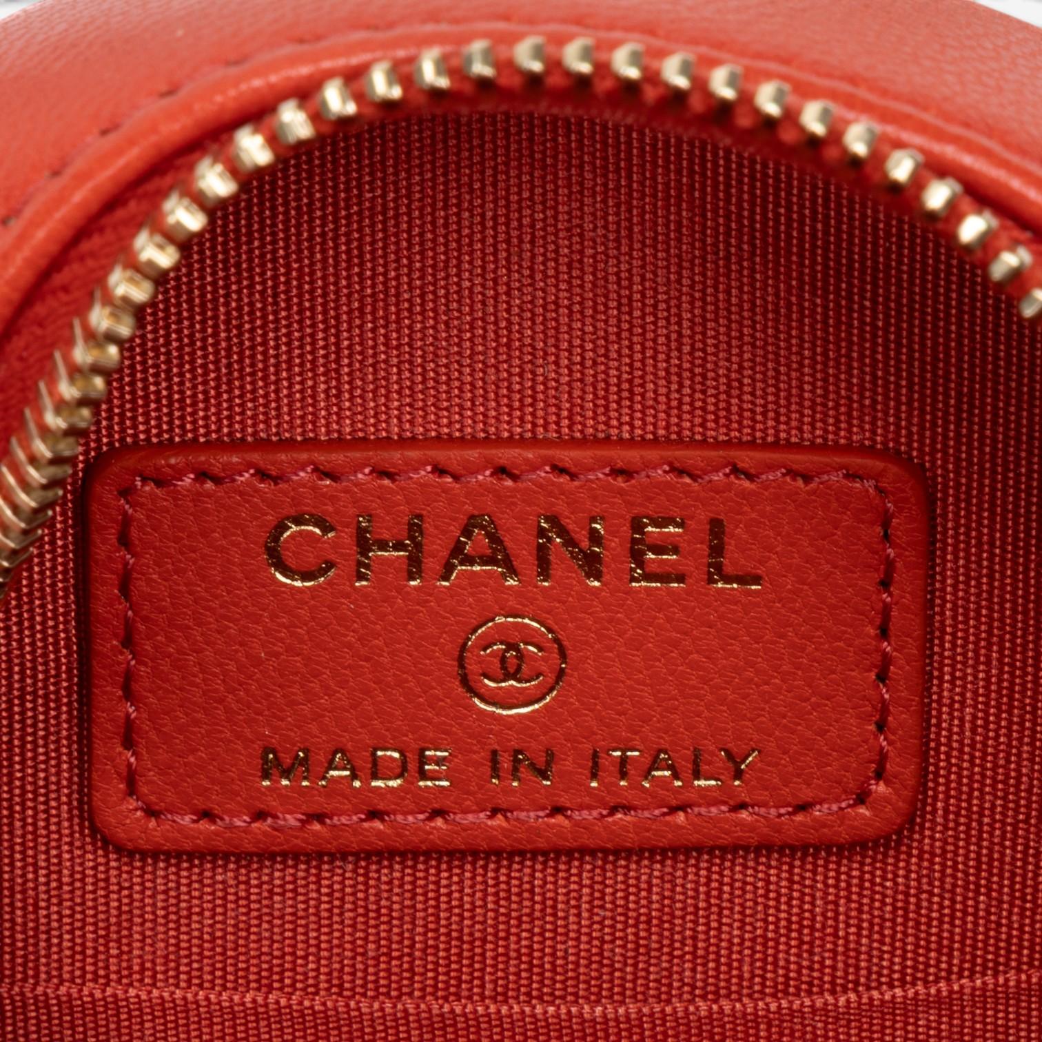 Chanel Red Lambskin 19 Round Mini Clutch GTU0736