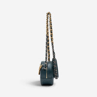 Chanel Dark Green Lambskin Leather Mini 19 Round Chain Clutch GTU0738