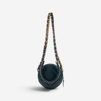 Chanel Dark Green Lambskin Leather Mini 19 Round Chain Clutch GTU0738