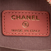 Chanel Pink Peach Lambskin Leather 19 Round Chain Mini Clutch GTU0742