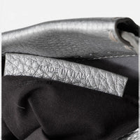 Fendi Peekaboo Grey/Silver Pebbled Calfskin Leather Medium Selleria Bag GTU0759