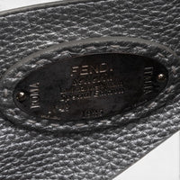 Fendi Peekaboo Grey/Silver Pebbled Calfskin Leather Medium Selleria Bag GTU0759