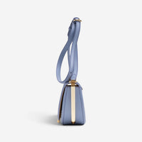 Fendi Moonlight Light Blue Smooth Leather Small Flap Crossbody Bag GTU0766