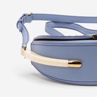 Fendi Moonlight Light Blue Smooth Leather Small Flap Crossbody Bag GTU0766