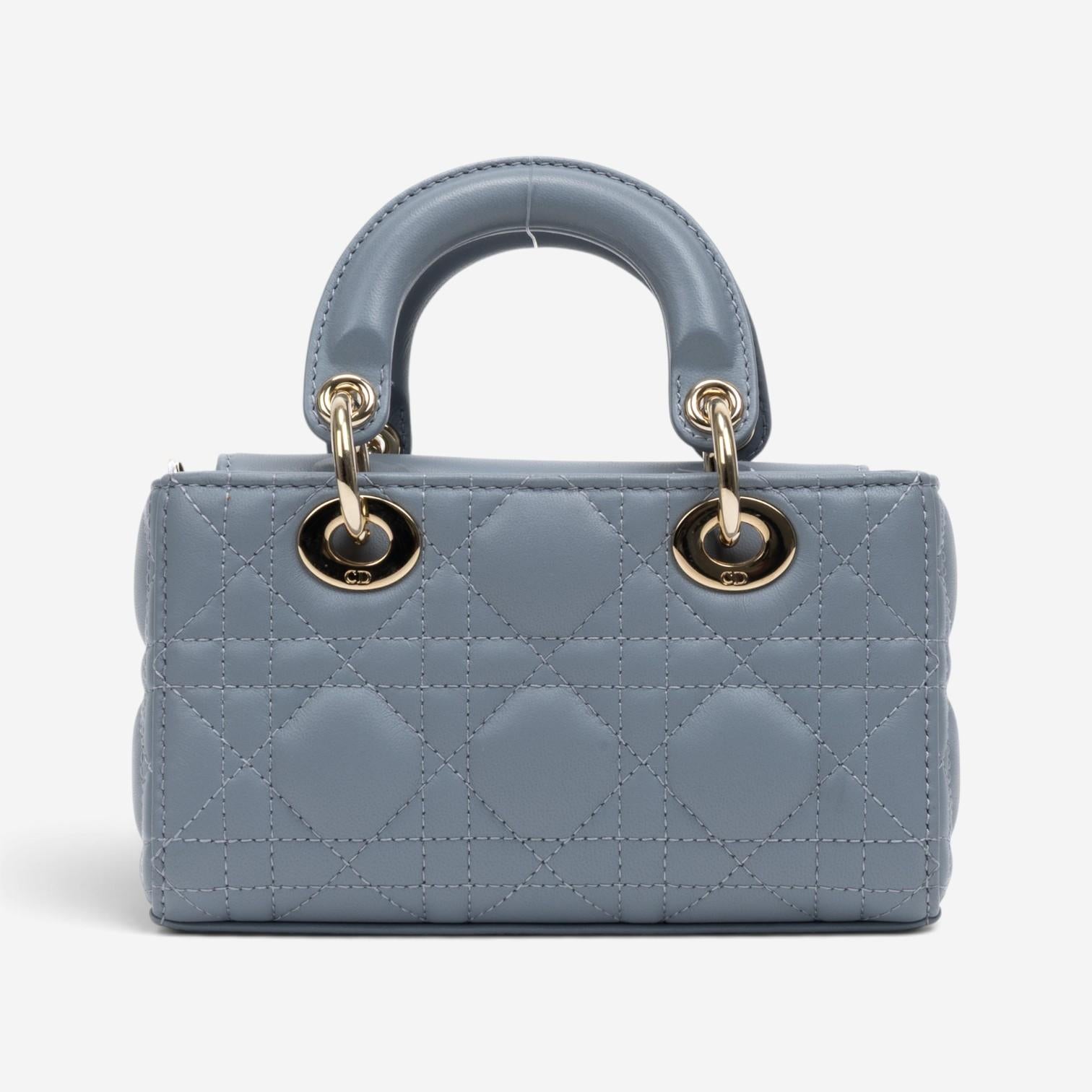 Dior Lady Dior Joy Light Blue Lambskin Top Handle Bag GTU0774